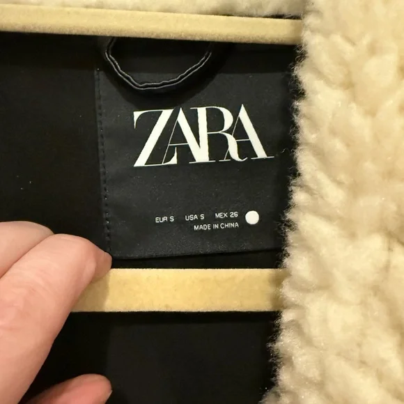 NWT ZARA SHEARLING BIKER JACKET SIZE SMALL - Picture 4 of 12